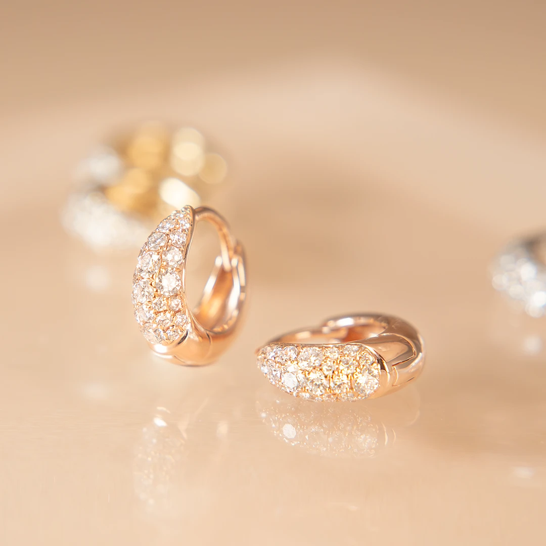 7mm belly pavé diamond huggies